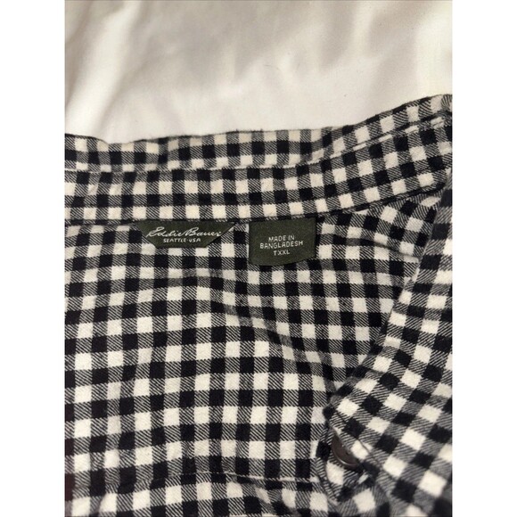 Women’s Flannel Button Down Shirt Eddie Bauer Size Tall XXL Black And White - Picture 2 of 9